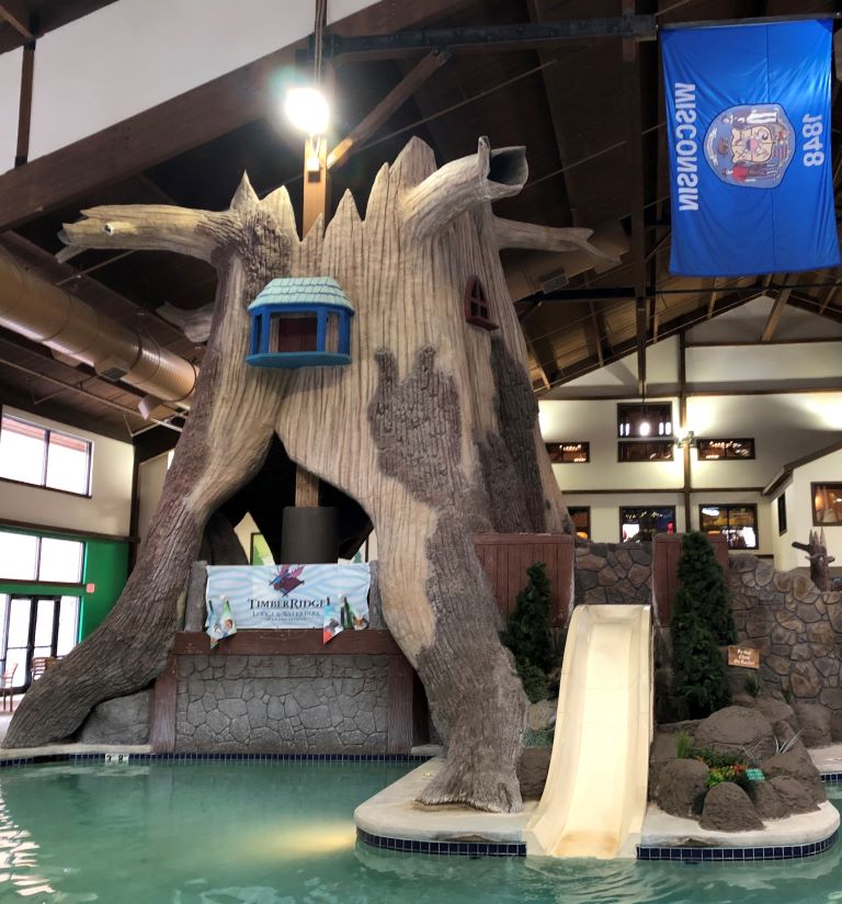 tree waterslide at Timber Ridge Waterpark