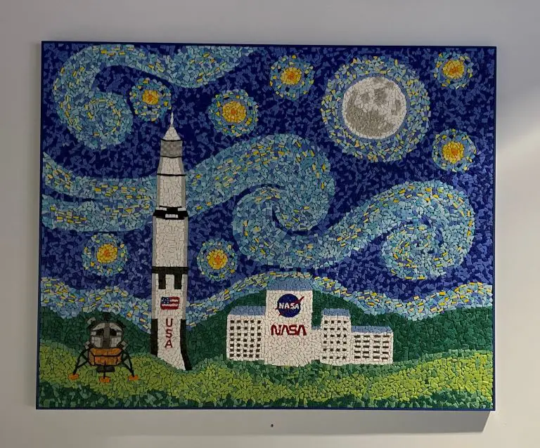 us space and rocket center a starry night painting