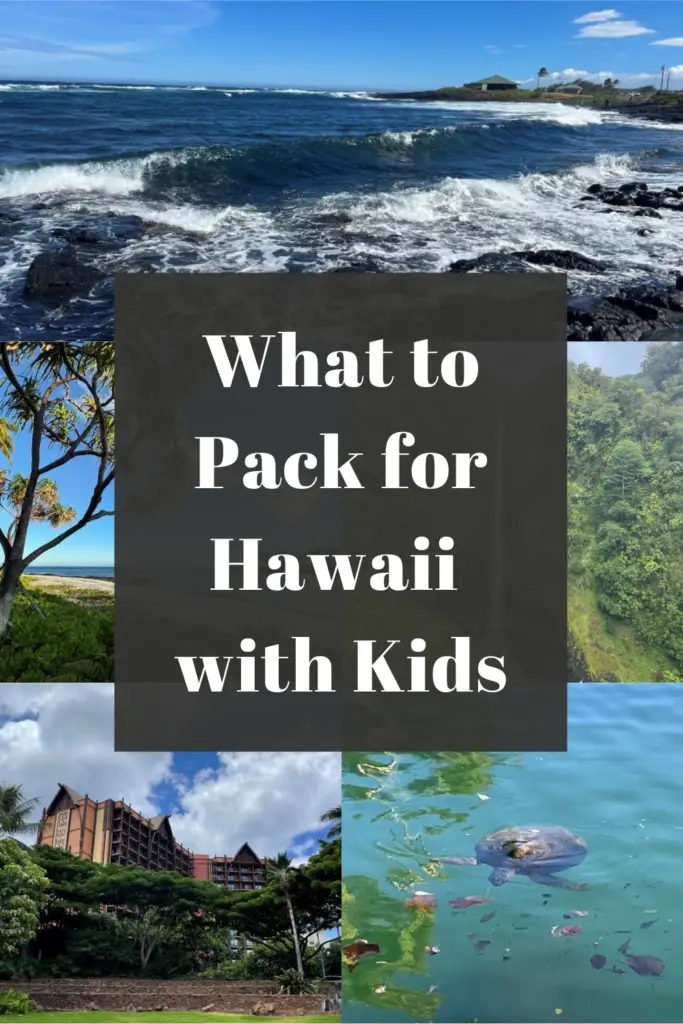 what to pack for hawaii with kids pin